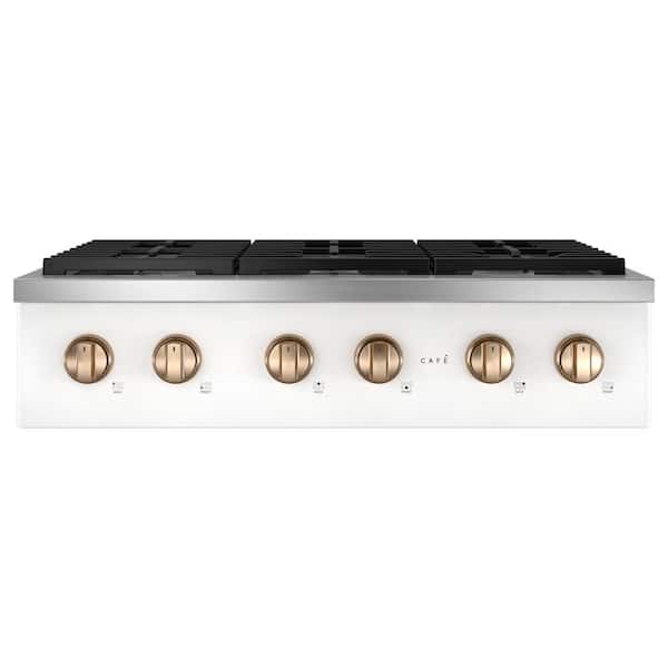 Cafe 36 in. Gas Cooktop in Matte White with 6 Burners
