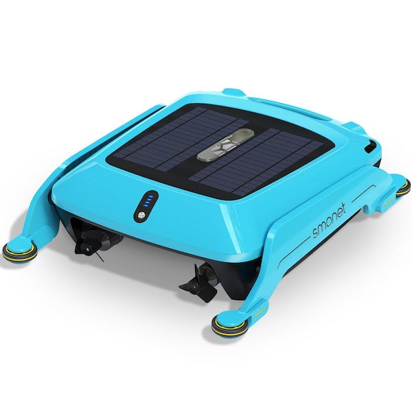 smonet Robotic Pool Skimmer Cleaner- Automatic Solar Powered Cordless Robot Pool Cleaner for Swimming Pool Surface