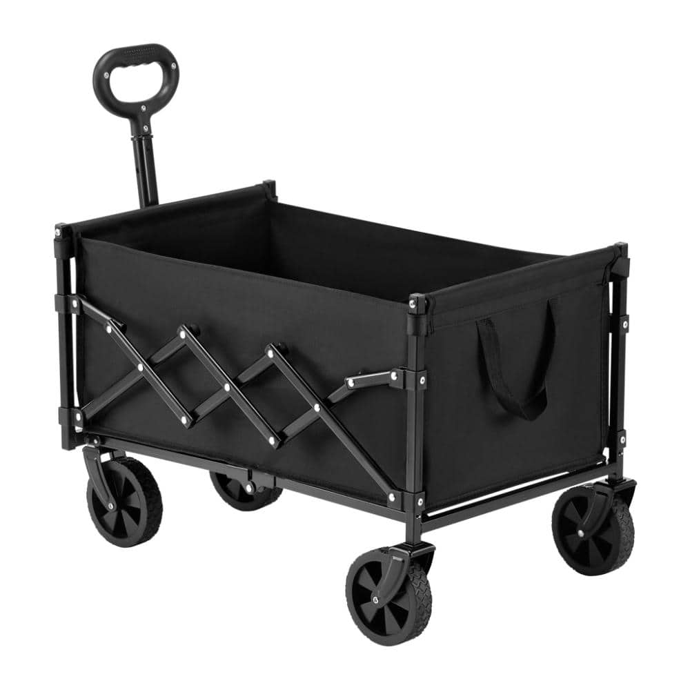 Black Collapsible Folding Wagon with 225-lb Capacity Portable Utility Cart for Sports Camping and Garden price history on PriceWatchPro