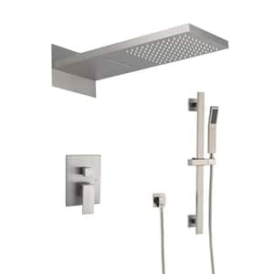 Single Handle 2 -Spray Shower Faucet 4 GPM with Pressure Balance, Anti Scald in. Brushed Nickel