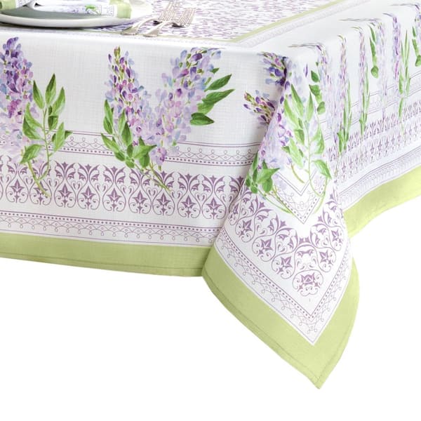 Threadmade Home Lilac Garden Floral Tablecloth, Multicolor - 60"W x 120"L