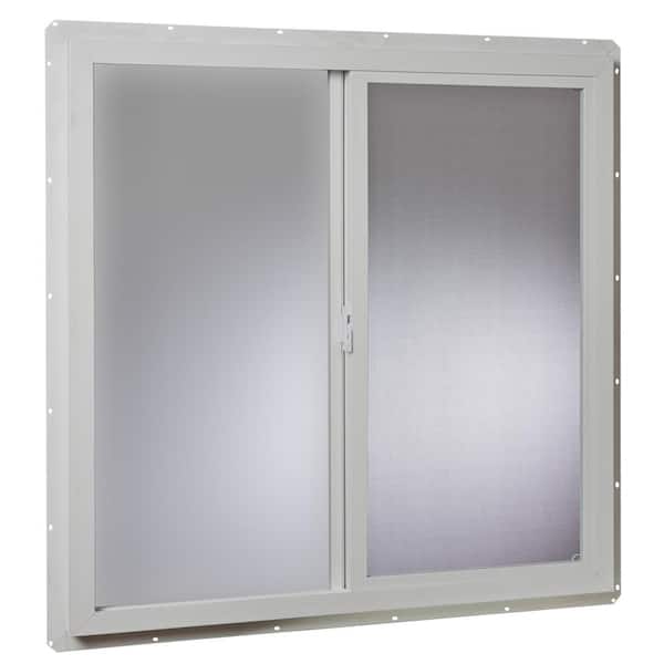 TAFCO WINDOWS 36 in. x 36 in. White Left-Hand Single-Pane Vinyl Sliding Utility/Shed Window with Screen RC