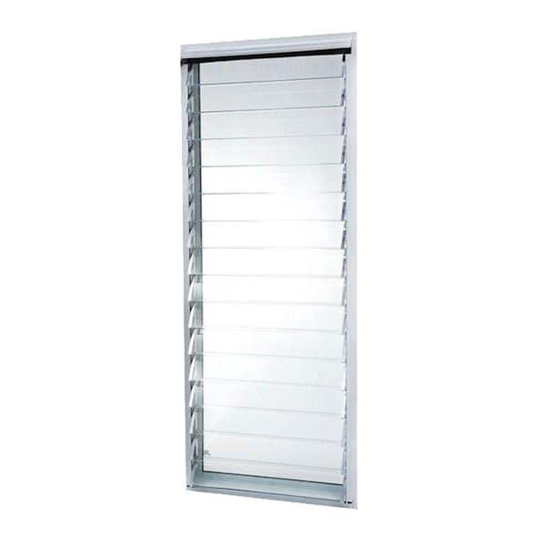 TAFCO WINDOWS 23 in. x 58.375 in. Jalousie Utility Louver Aluminum Screen Window - White