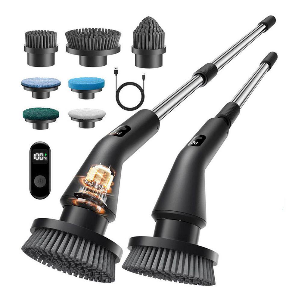 Cordless Spin Scrubber with 7 Brush Heads, Extendable Handle, IPX7 Waterproof for Bathroom Floor Car Cleaning price history on PriceWatchPro