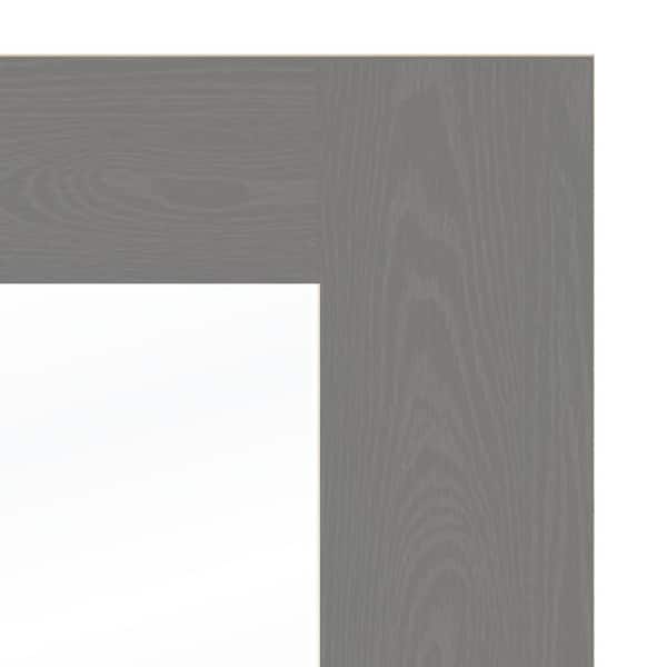 Faux Pivot 36in. x 79in. 3-Lite Right-Hand Clear Glass Malibu Grey Stain Fiberglass Front Door Kit w/Quick Assemble Jamb