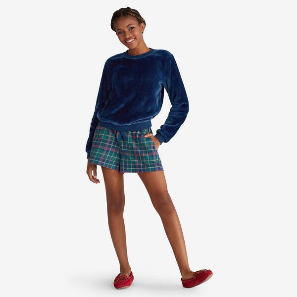 Green Plaid Shorts Pajama Set 