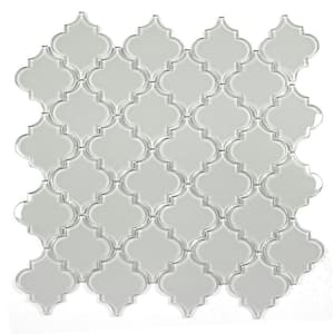 Metro Gray 10 in. x 10 in. Glossy Lantern Glass Mosaic Tile (7.15 sq. ft./Case)