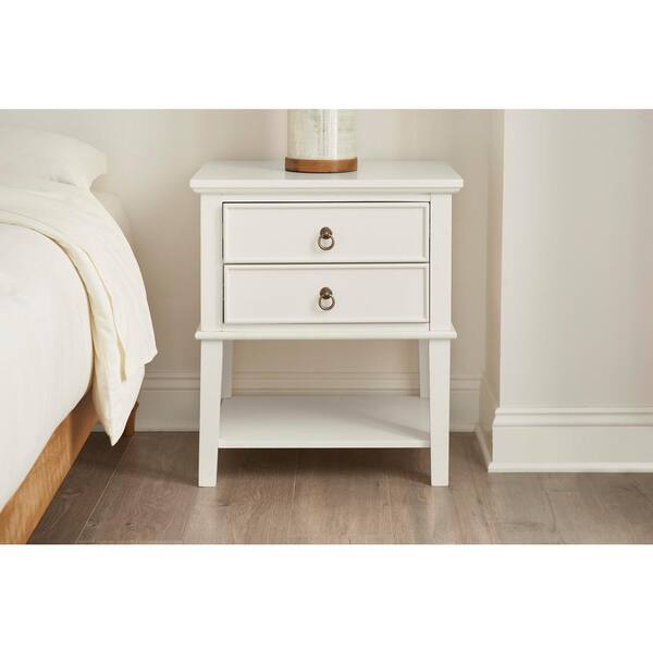 StyleWell Grantley 2 Drawer Ivory Wood Nightstand (22 in W. X 25.2 in H.)