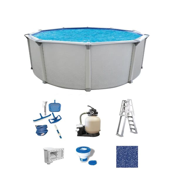 AQUARIAN Huntington 18 ft. Round 54 in. Deep Above Ground Hard Sided Standard Pool Package