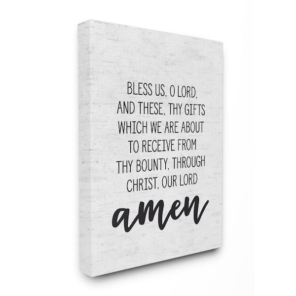 Stupell Industries 30 In X 40 In Bless Us O Lord Before Meal Prayer Subtle Birch By Artist Lettered And Lined Canvas Wall Art Ewp 143 Cn 30x40 The Home Depot