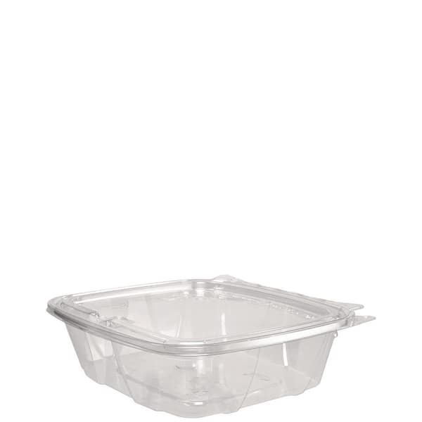 DART ClearPac 24 oz. Plastic SafeSeal Tamper-Resistant/Evident Containers with Flat Lids, 6.4 x 1.9 x 7.1, Clear (200-Pack)