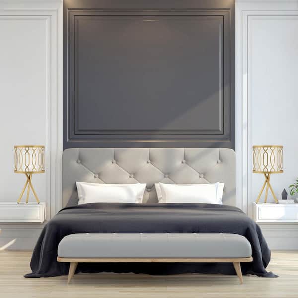 Set of 2 Lunita 17.5 in. Gold Tripod Base Table Lamps with White Fabric Drum Shades