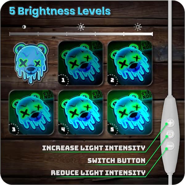 Afoxsos Ice Bear Neon Series Acrylic LED Neon Light USB Powered