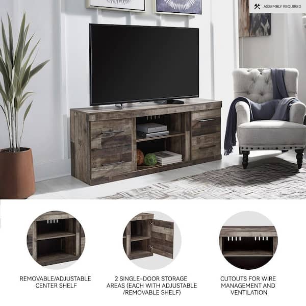 Signature DESIGN BY ASHLEY Derekson Gray TV Stand Fits TV's up to