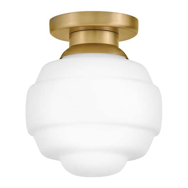 LARK Penny 9.0 in. 1 Light Lacquered Brass Flush Mount 84321LCB