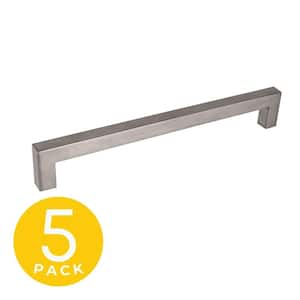 Elektra Series 3-3/4 in. (95 mm) Center-to-Center Modern Brushed Chrome Cabinet Handle/Pull (5-Pack)