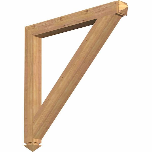 Ekena Millwork 3.5 in. x 38 in. x 38 in. Western Red Cedar Traditional Arts and Crafts Smooth Bracket