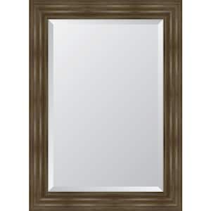 Medium Rectangle Walnut Beveled Glass Classic Mirror (32 in. H x 44 in. W)
