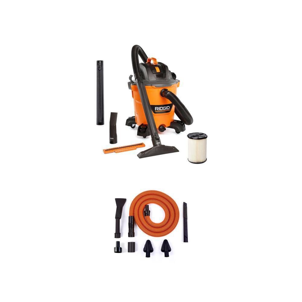 RIDGID 12 Gal. 5.0 Peak HP NXT Shop Vacuum HD1200 Wet Dry Vac with Filter, Hose, Wands, Accessories and Car Cleaning Kit