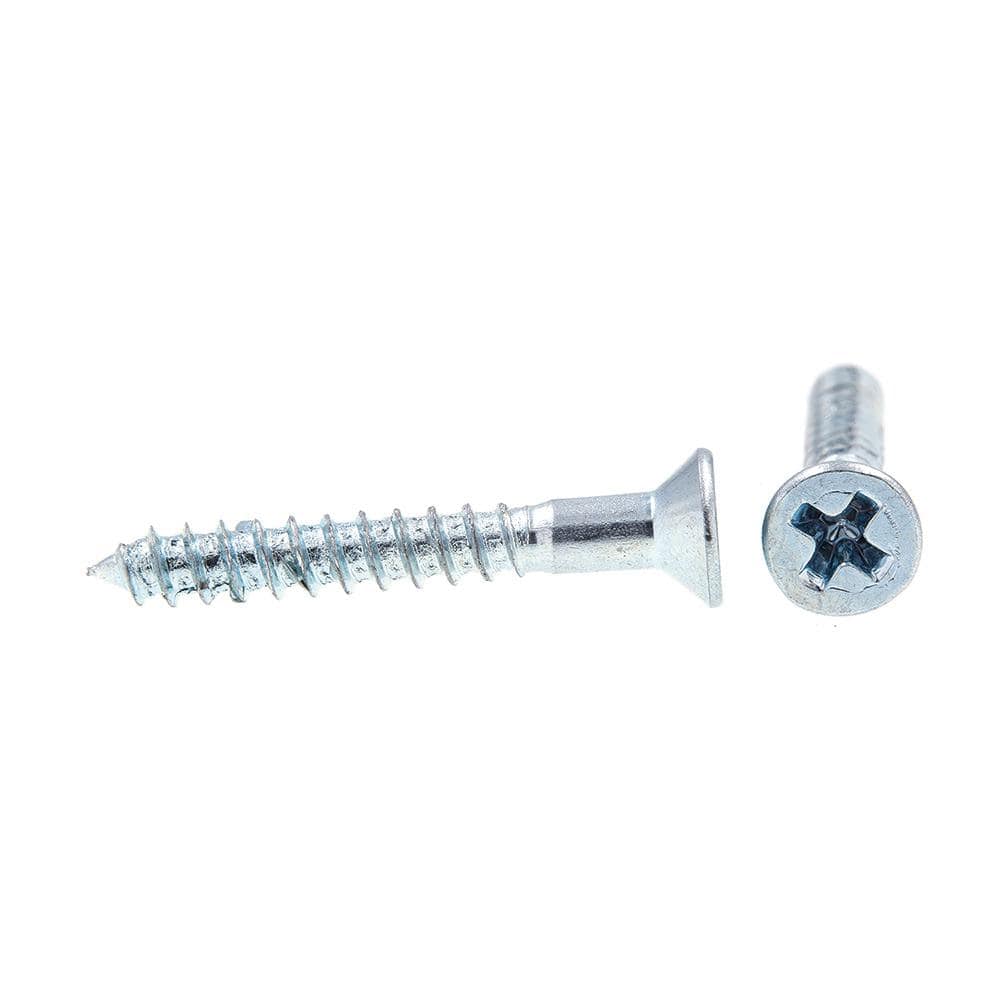 Phillips Flat Head Zinc Alloy Steel Wood Screws, 3/4 inch, 50-Pack