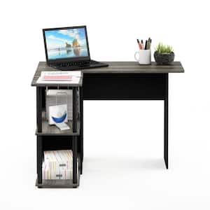 Abbott 41.14 in. L-Shaped French Oak Gray Writing Desk with Shelves