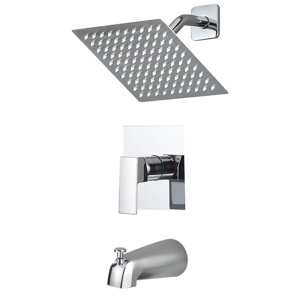 Single Handle 2-Spray Tub and Shower Faucet 2.2 GPM in. Polish Chrome (Valv