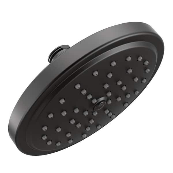 1-Spray Pattern 6.75 in. Wall Mount Fixed Shower Head in Matte Black