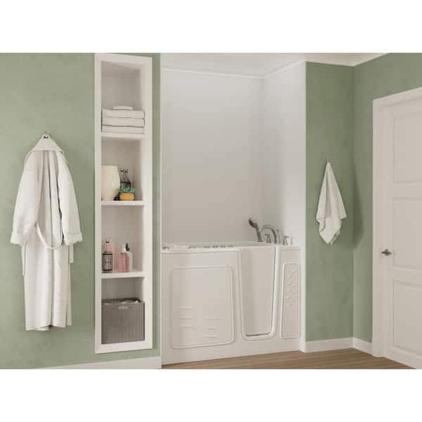 Universal Collection 30 in. L x 52 in. W Right Side Drain Combination Jetted Bathtub in White with Powered Fast Drain