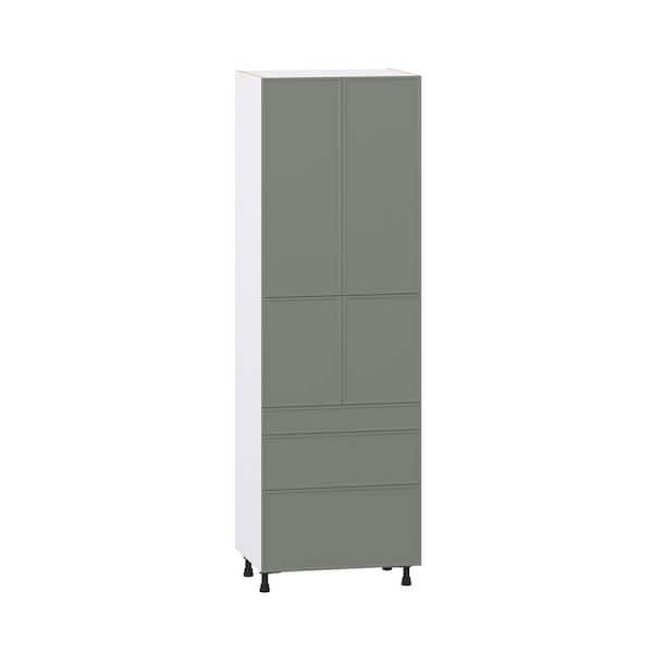 Fairview Moss Green Slim Shaker Assembled Pantry Kitchen Cabinet with 5-Drawers (30 in. W x 94.5 in. H x 24 in. D)