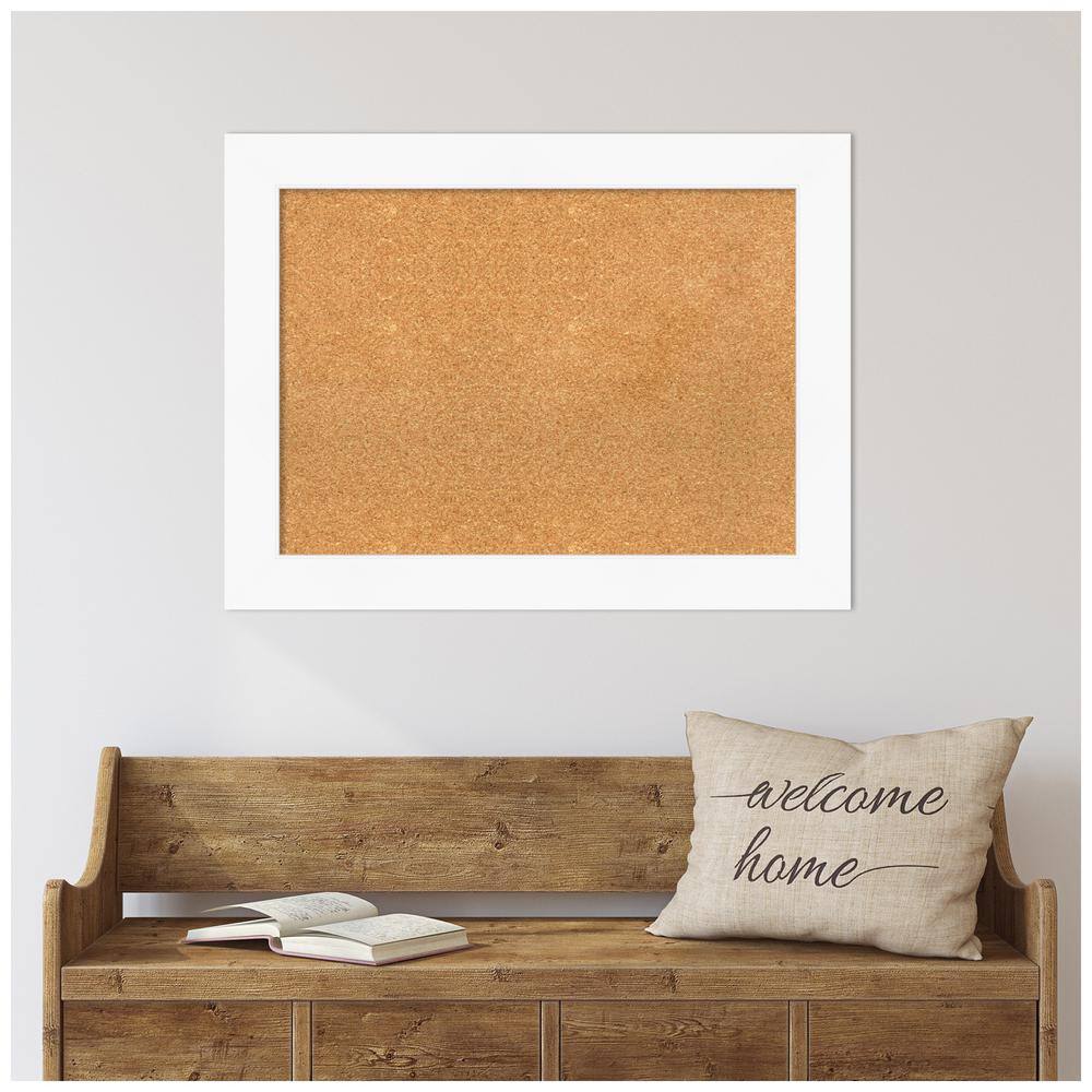 Amanti Art White Framed Natural Corkboard, 36" x 28"