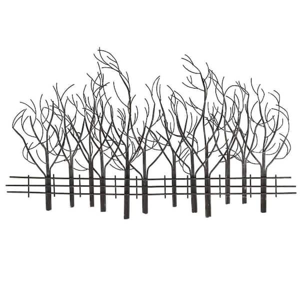 Luxenhome Metal Field Of Trees Wall Art, Outdoor Metal Wall Art Home Depot Canada