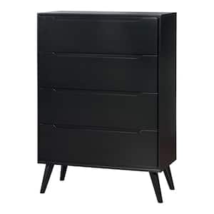 Mackie Black 4-Drawer 34 in. Wide Chest of Drawers
