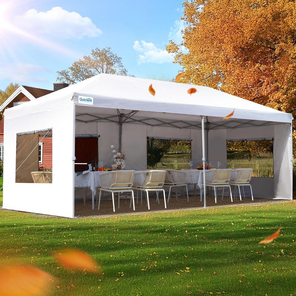 10 ft. x 20 ft. Pop Up Canopy with 6 Sidewalls Easy Up Canopy Tent Instant 