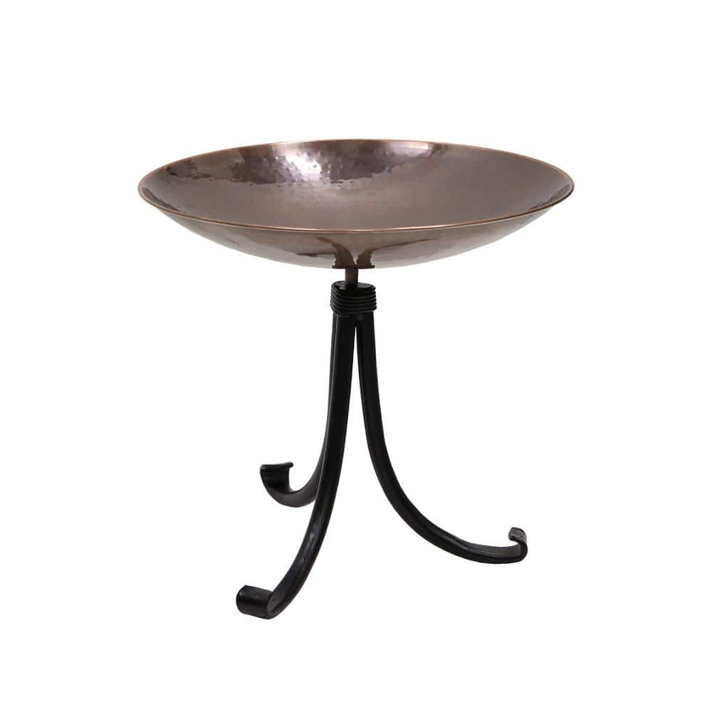 ACHLA DESIGNS 14 in. W Stainless Steel Birdbath, Round Burnt Copper