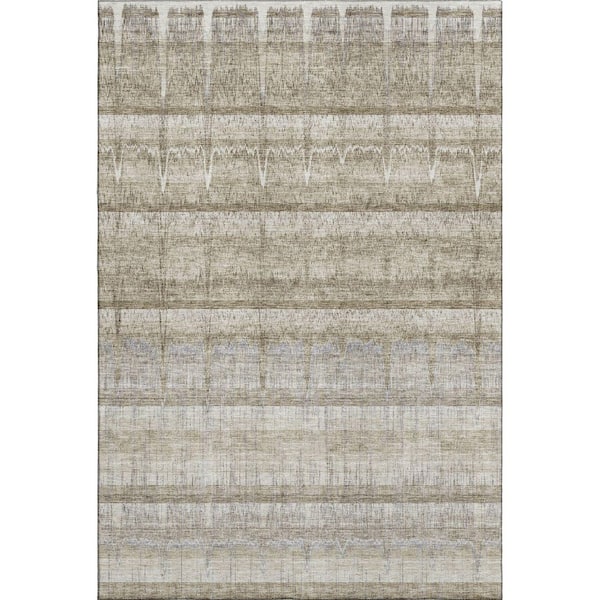 Addison Rugs Mayfield Premium Machine Washable Indoor/Outdoor Geometric AMF629 Taupe 5 ft. x 7 ft. 6 in. Area Rug