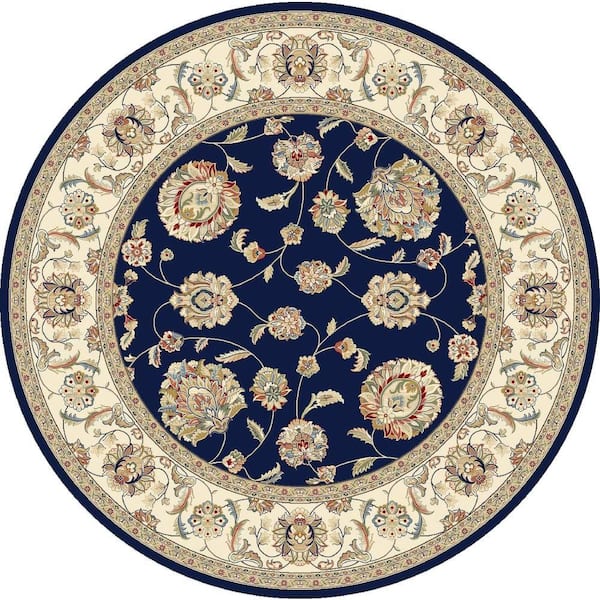 Home Decorators Collection Judith Blue/Ivory 5 ft. x 5 ft. Round Indoor Area Rug