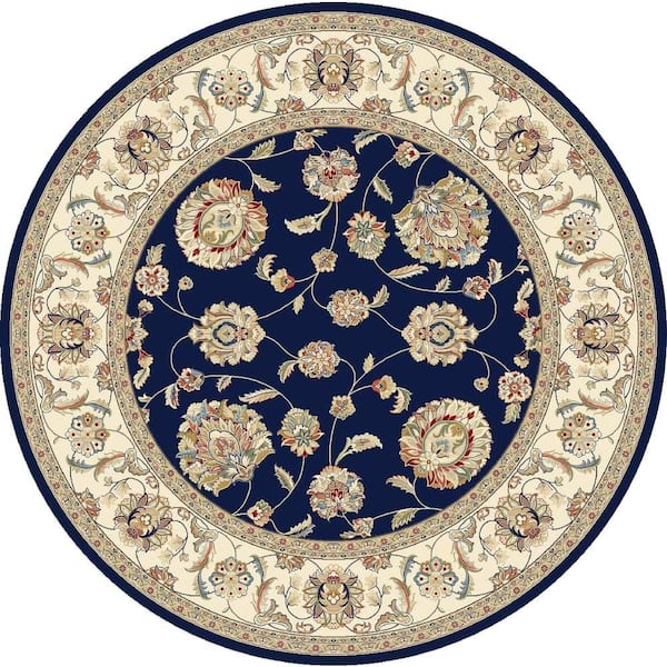 Judith Blue/Ivory 8 ft. x 8 ft. Round Indoor Area Rug