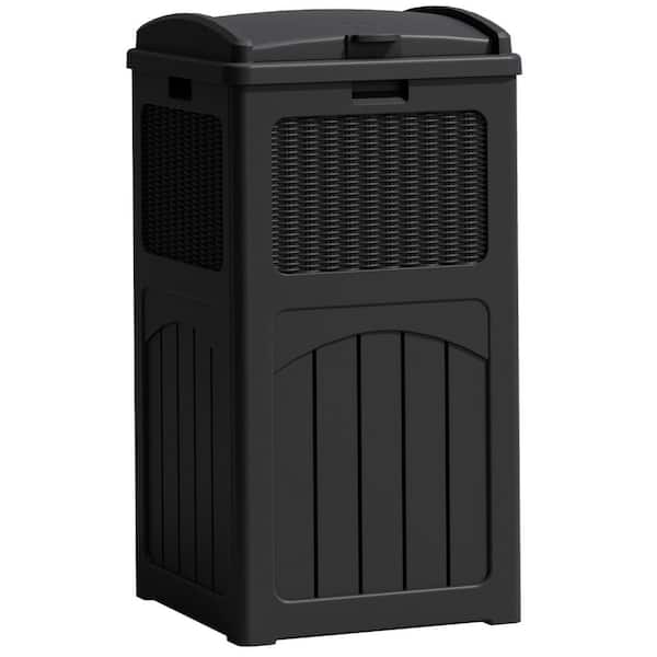 36 gal. Resin Outdoor Trash Can, Plastic Deck Box