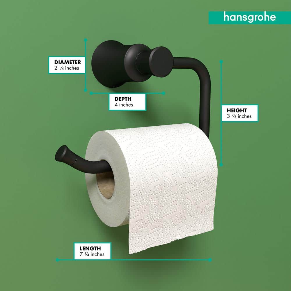 Joleena Matte Black Sleek Wall Mount Toilet Paper Holder