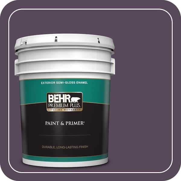 BEHR PREMIUM PLUS 5 gal. #M100-7 Deep Merlot Semi-Gloss Enamel Exterior Paint & Primer