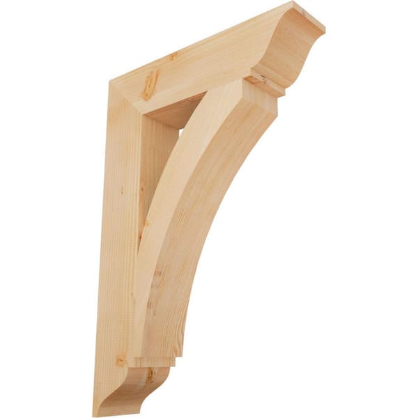 Ekena Millwork 5.5 in. x 38 in. x 26 in. Douglas Fir Thorton Traditional Smooth Bracket