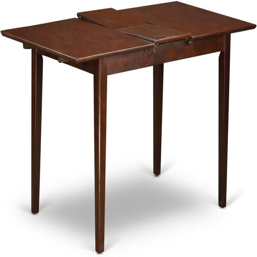 Mahogany 5-Piece Wood Dining Set with Slat Back Chairs