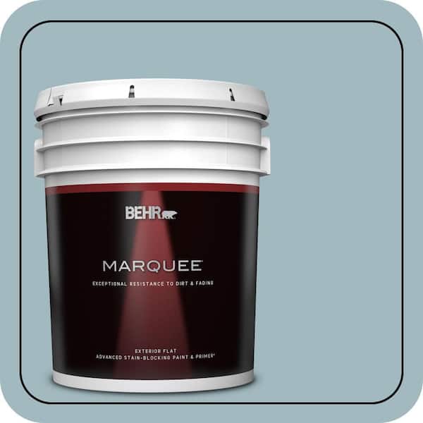 BEHR MARQUEE 5 gal. #BIC-23 Hopeful Blue Flat Exterior Paint & Primer