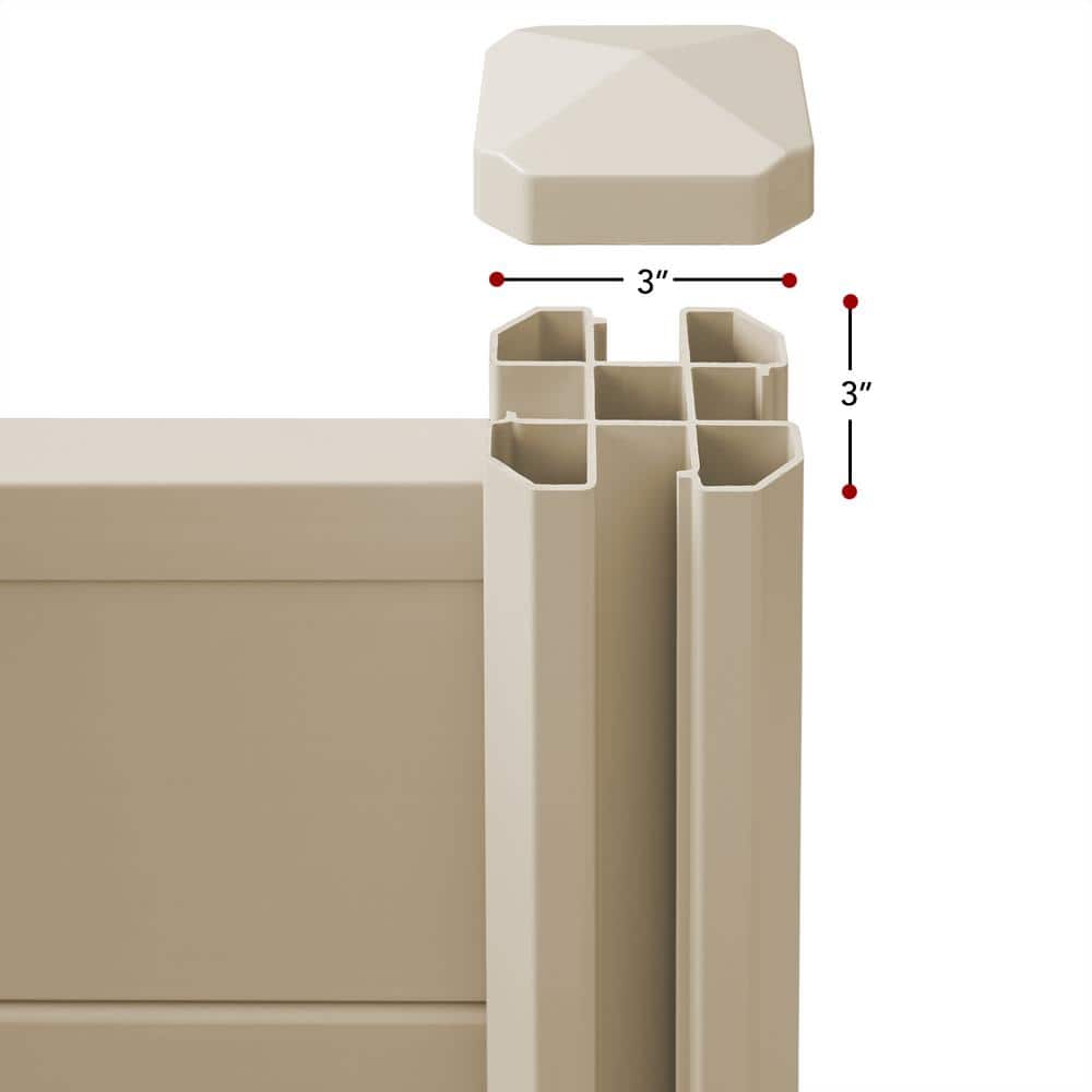 Casafield 48" x 48" Tan Vinyl Privacy Screen Fence Panel