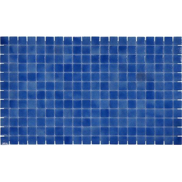 The Tile Doctor 6 in. x 6 in. Familiar Blue Glass Tile Love Wall and ...