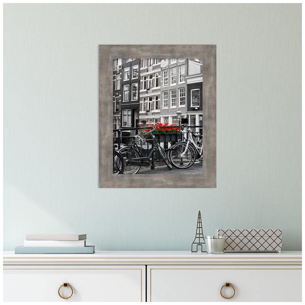 Antiqued Marred Pewter Wood 11x14 Single Photo Frame