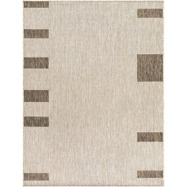 Galey Alix Boxwood 7 ft. 10 in. x 10 ft Indoor/Outdoor Area Rug, Tan/Brown Area Rug