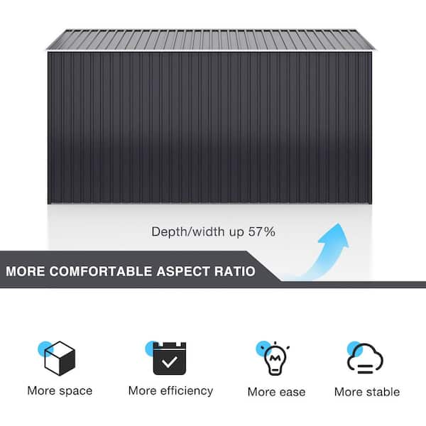 AirWire 8 ft. W x 12 ft. D Metal Shed Outdoor Storage Shed with