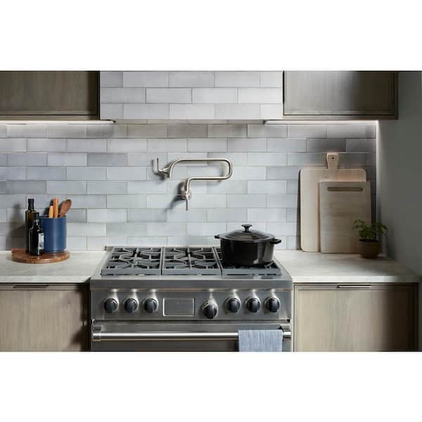 Graze Wall Mount Pot Filler Kitchen Faucet in Vibrant Stainless