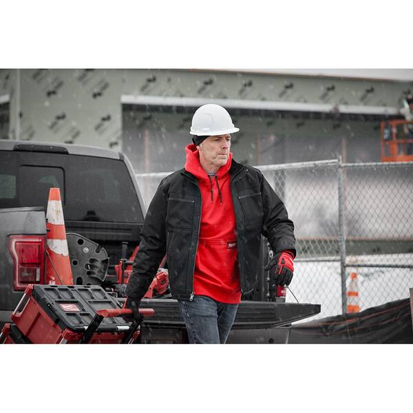 Milwaukee Men's 3X-Large Red Heavy-Duty Cotton/Polyester Long-Sleeve Hoodie  and Men's Large Black Long-Sleeve Pocket T-Shirt 350R-3X-602B-L - The Home  Depot